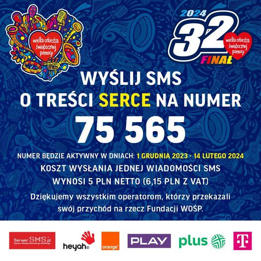 Gracie Z Nami Już W Grudniu Już Teraz Możecie Wspierać Cel 32 Finał WoŚp Wysyłając Sms O 2379